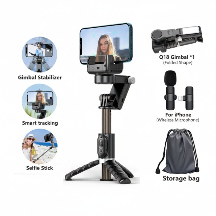 Q18 Mode Gimbal Stabilizer Selfie Stick - ★Mobile Technology Business Shop★ - audiodevices - datacarriers - flashdrive -